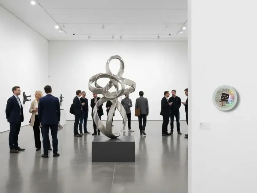 Pastille adhésive interactive vers l'univers de l'artiste  en sans contact  chez l'exposant